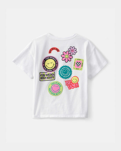 OshKosh B'gosh Qız SmileyWorld® Qrafik Köynəyi - Ağ