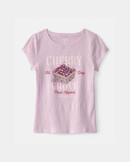 OshKosh B'gosh Qız Çiyələk Büzülü Bluzka - Bənövşəyi