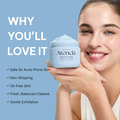 Arencia Fresh Blue Hyssop Rice Mochi Yağlı Dəri üçün Köpüklü Təmizləyici Bentonit Gillə