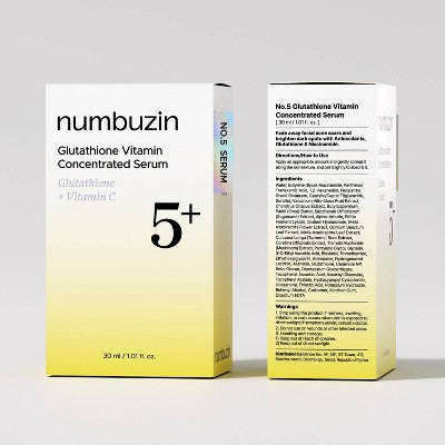 numbuzin No.5+ Glutatyon Vitamin Konsentrat Üz Serumu - Səyahət Ölçüsü - 1.01 fl oz: Qaranlıq Ləkə Azaldılması, Parlaqlıq, E və C Vitamini İçərir YoxYox