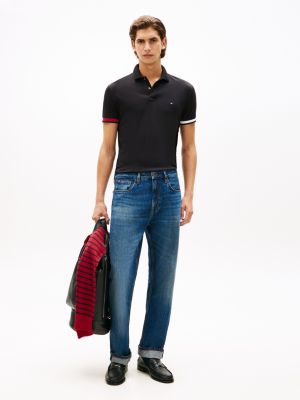 Tommy Hilfiger Slim Fit Hamar Pambıq Interlock Polo, Qara