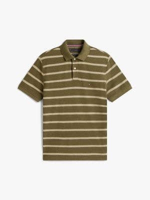 Tommy Hilfiger Regular Fit Stripe Wicking Polo, Yaşıl Zolaq YoxYox