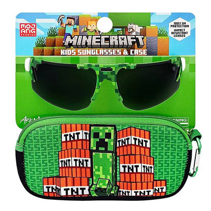 Uşaq Minecraft UV Koruması Günəş Eynəyi Zərbəyə Davamlı Linzalar və Yumuşaq Çantası