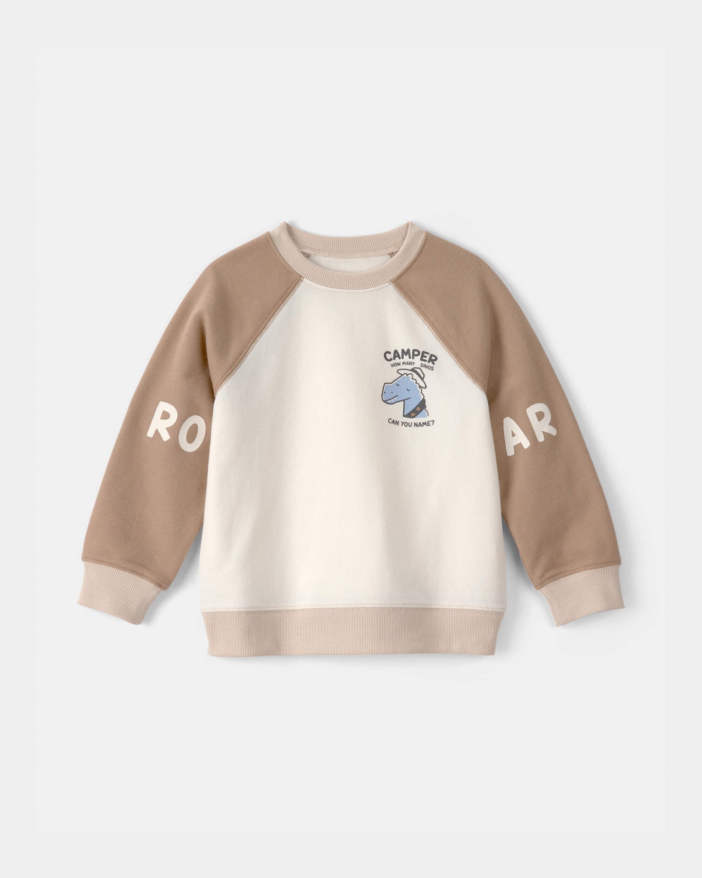 Carter's Uşaq Oğlan Dinozavr Fransız Terisi Pullover Sveatşirt - Qəhvəyi/Fil Dişi