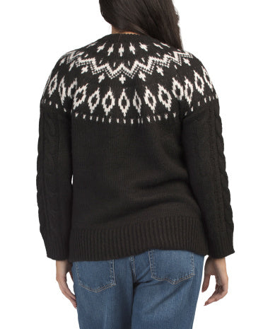MAGASCHONI Ribbed Crew Neck Naxışlı Sviter