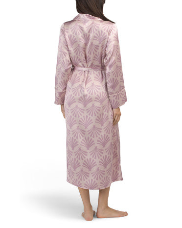 PETITE PLUME Silk Blush Tide Long Robe