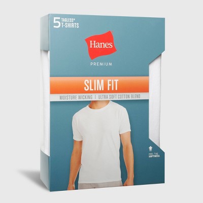Hanes Premium Hanes Kişi Premium 5-li Dəst Dar Oturan Boyunboğazlı T-Shirt - Ağ M