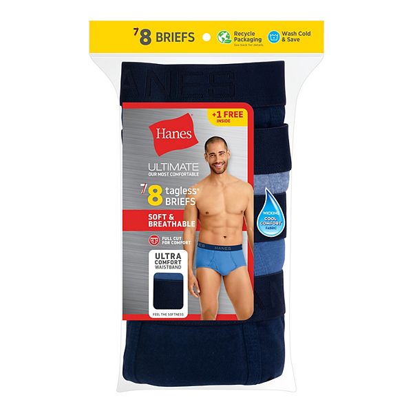 Hanes Kişi Ultimate ComfortSoft Tam Kəsilmiş Şortlar 7 + 1 Bonus Paket