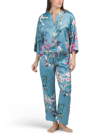 N NATORI Sakura Satin Finish Pijama Dəsti