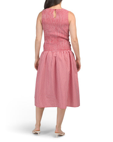 HARLOW AND ROSE Smocked Bodice Midi Geyimi