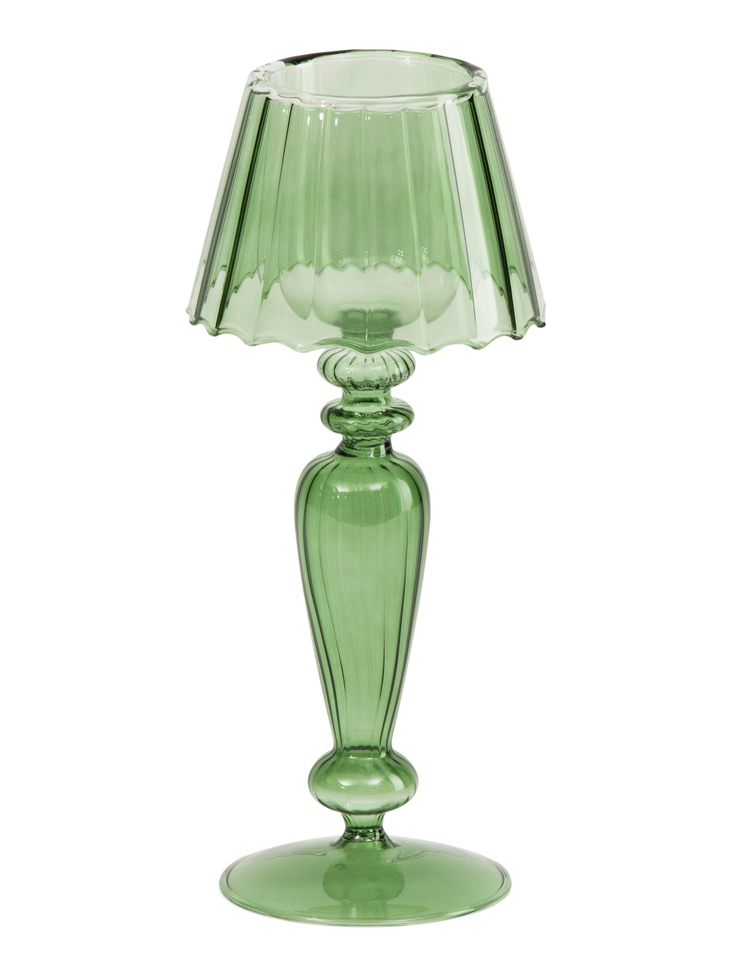 JP GLASSWARE 10x4.5in Şüşə Çay Şamı Masası Üçün Şam Tutacağı