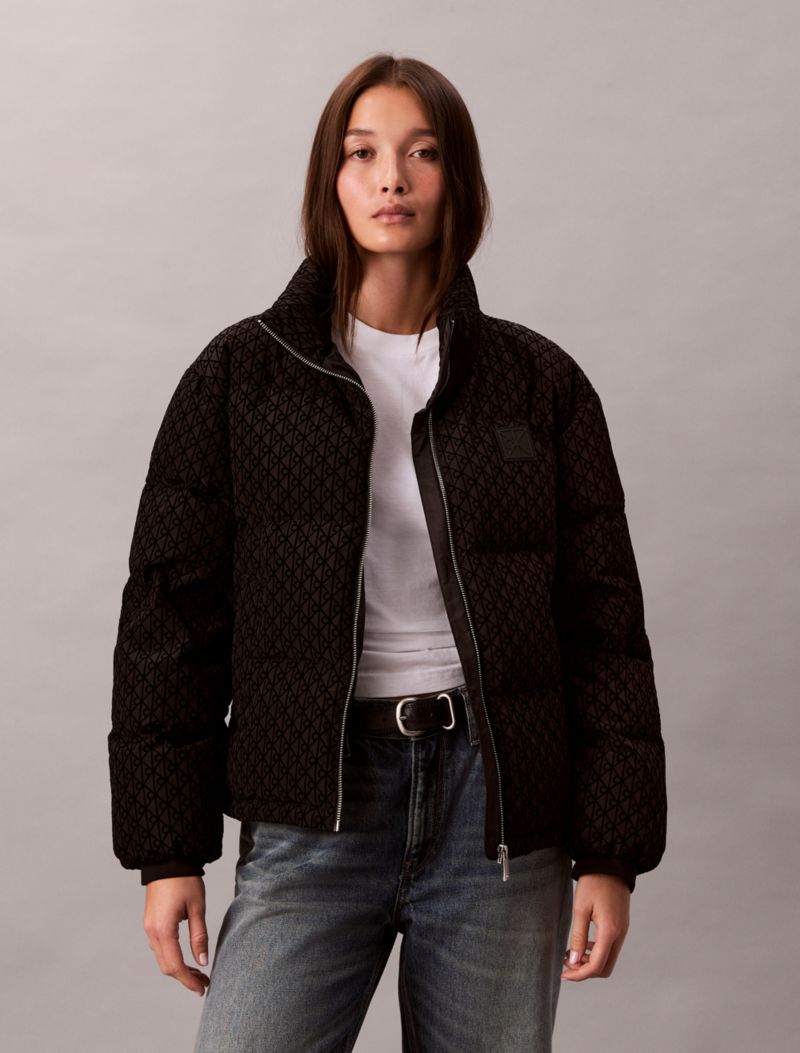Calvin Klein Monogram Üzərində Dolgu Gödəkçə