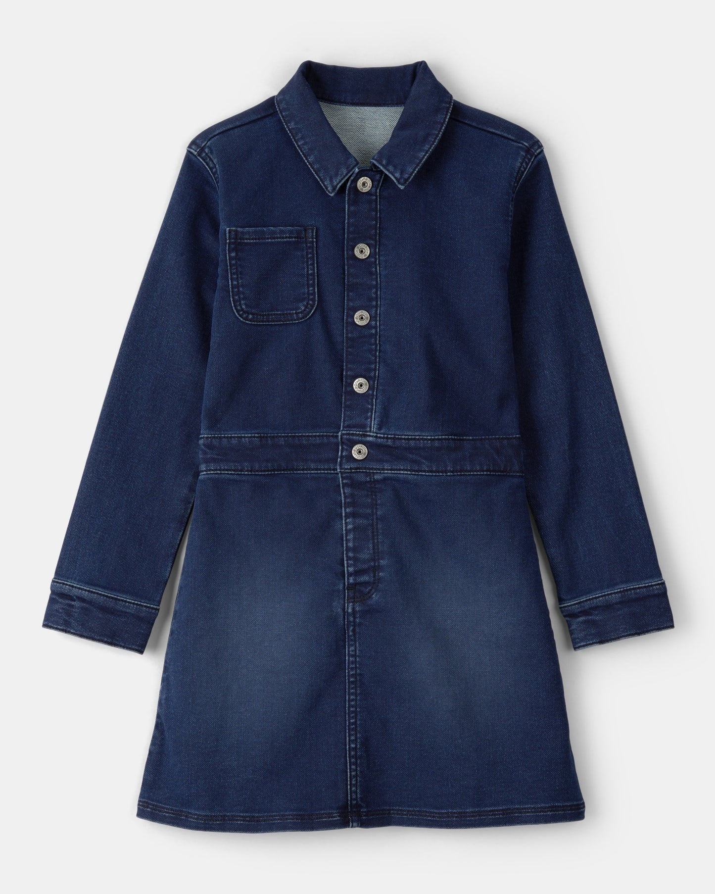 OshKosh B'gosh Qız Tünd Yuyulmuş Cins Uzun Kollu Geyim - Mavi
