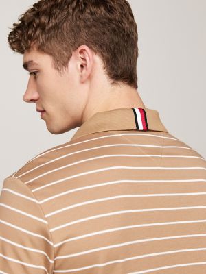 Tommy Hilfiger Regular Fit Pambıq Polo, Safari Canvas/Krem