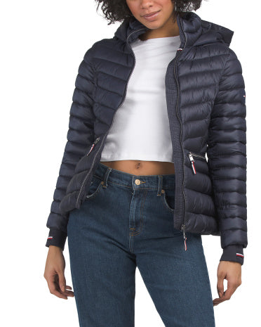 Quilted Puffer Jacket With Hood