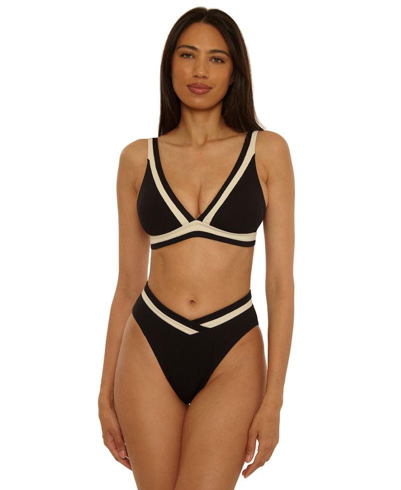 Becca Qadın Coast Line Fine Rib Rəng-Blok Üzgüçülük Topu