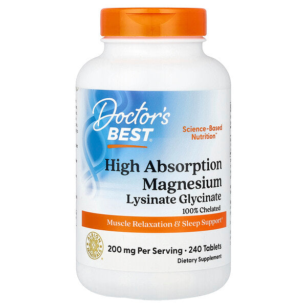 Doctor's Best Yüksək Udulma Magnesium Lizinit Glisinit Helat Albion Traacs 240 Tablet