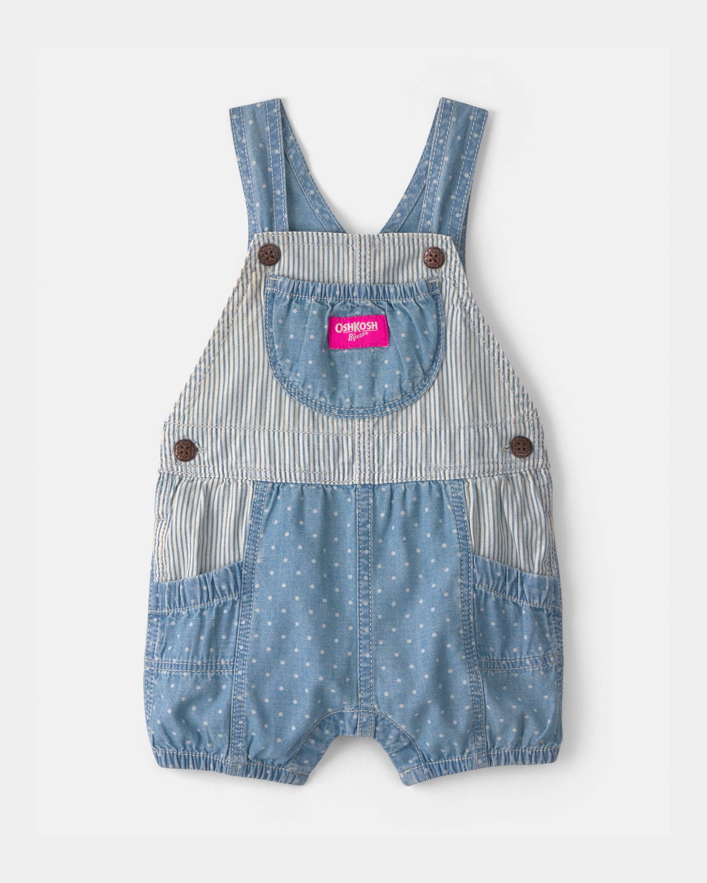 OshKosh B'gosh Uşaq Şərti Xətlər və Nöqtələr Şortall - Açıq Yuma