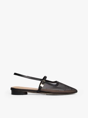 Tommy Hilfiger Mesh Slingback Qara Topuqlu Ayaqqabı