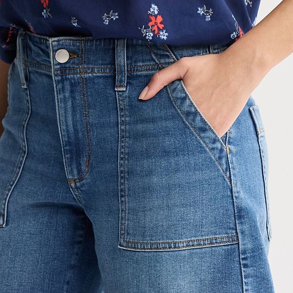 Qadın Sonoma Goods For Life® Orta Bel Utility Midi Şortları