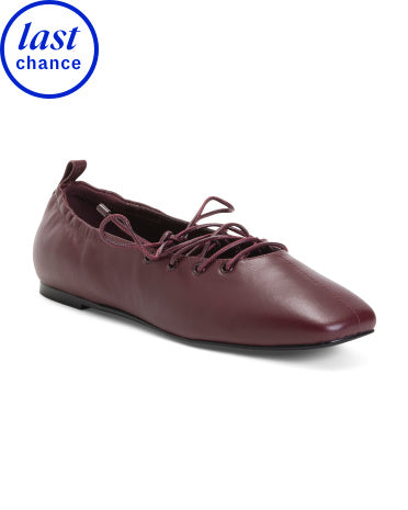 BLACK SUEDE STUDIO Leather Joylin Korset Dantel Bale Ayaqqabısı
