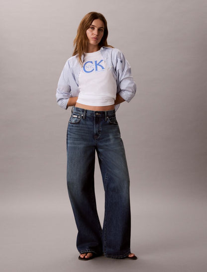 Calvin Klein NYC Monogram Qrafiki Klassik Köynək