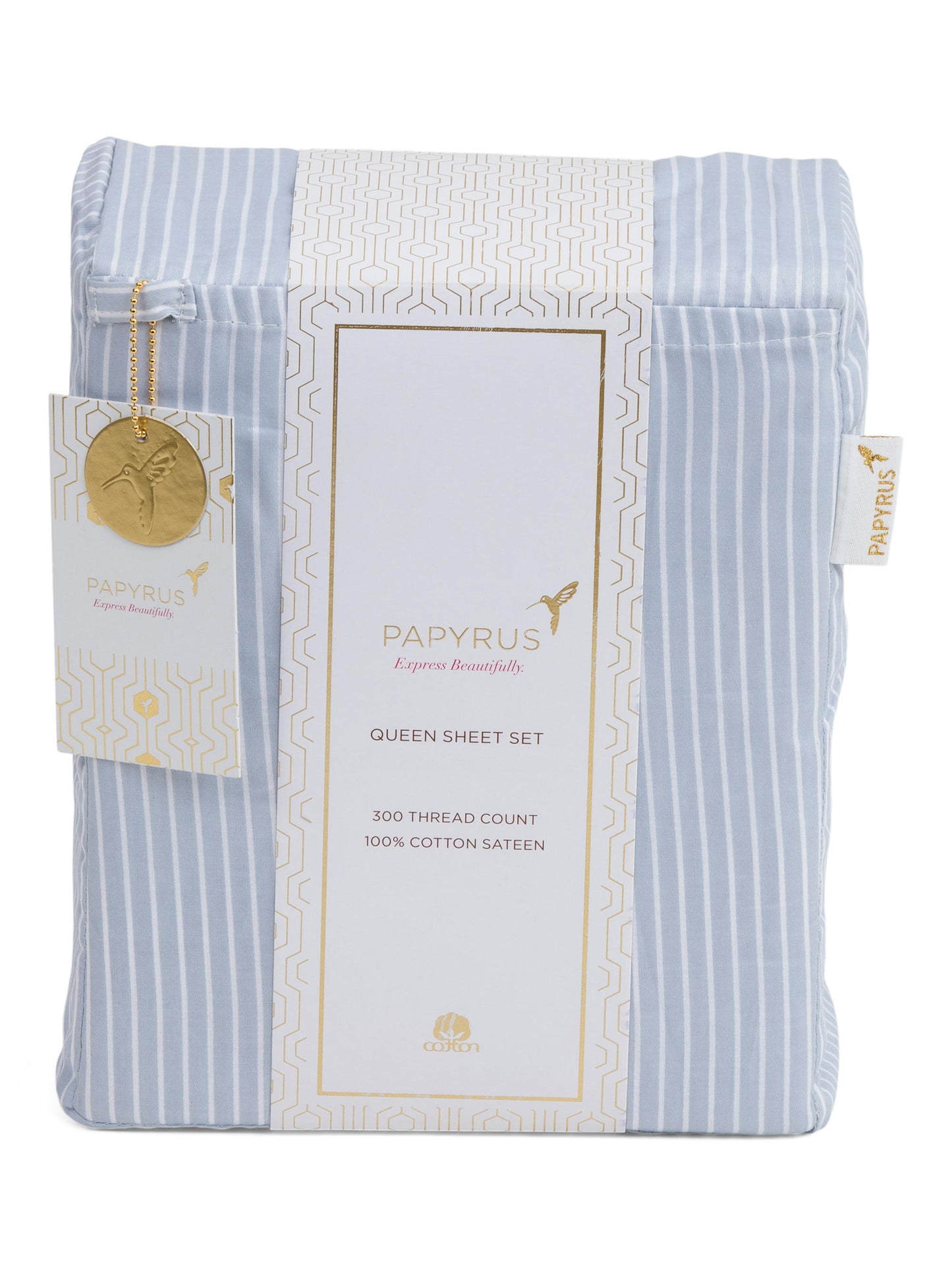 PAPYRUS 300tc Pambıq Sateen Çizgili Çarşaf Dəsti