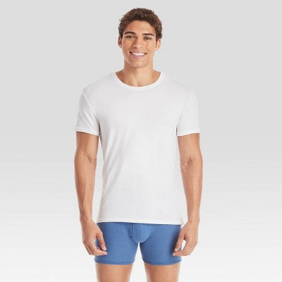 Hanes Premium Kişi Qısa Tərəvəz Yaxa T-Shirt 5-Paket - Ağ L