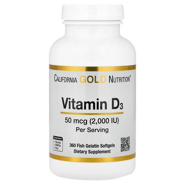 California Gold Nutrition D3 Vitamini 50 Mcg 2000 IU 360 Balıq Jelatin Kapsula