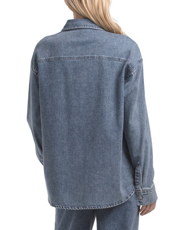 OAT NEW YORK Uzun Kollu Düyməli Denim Bluzka