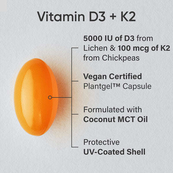 Sports Research D3 K2 Bitki Əsaslı 125 Mcg 100 Mcg 60 Vegetasyon Softgel YoxYox