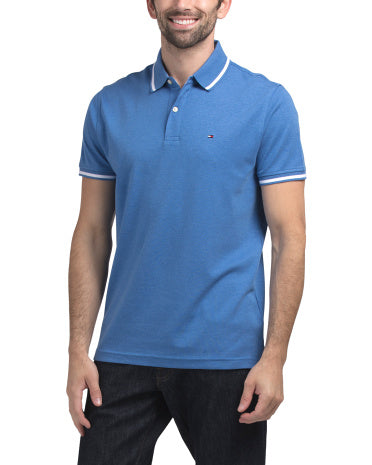 Richard Heathered Tipped Short Sleeve Polo