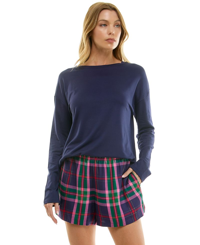 Roudelain Qadın Flannel Boxer Şort