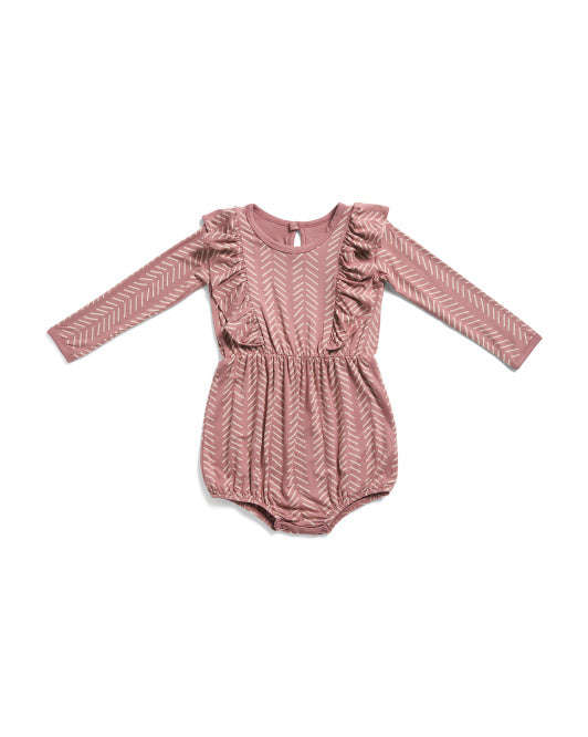 KYTE BABY Balaca Qız Uzun Qollu Herringbone Bubble Romper YoxYox