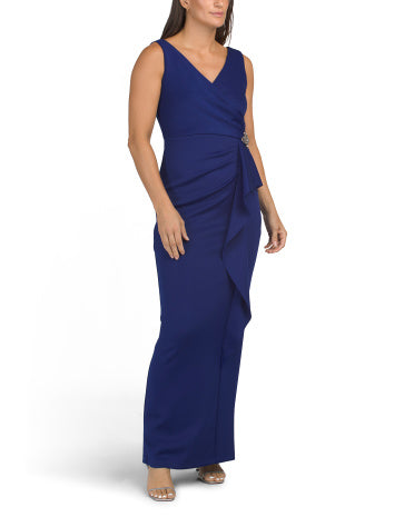 ALEX EVENINGS Scuba Knit Stretch Rhinestone Bəzəli Geyim
