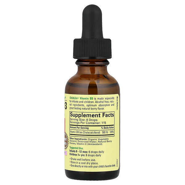 Childlife Essentials D3 Vitamini Təbii Giləmeyvə 500 IU 30 ml