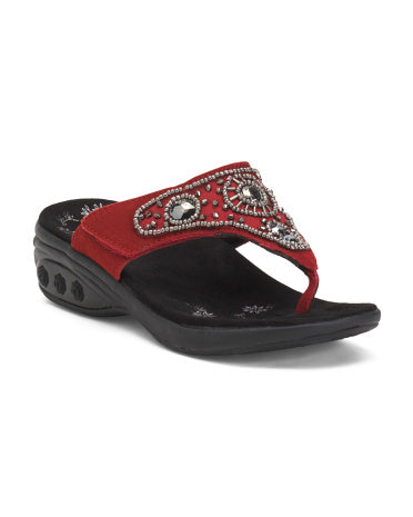 THERAFIT Suede Hazel Rahat Toe Post Sandalları