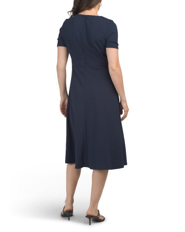 LONDON TIMES Midi Fit and Flare Geyimi