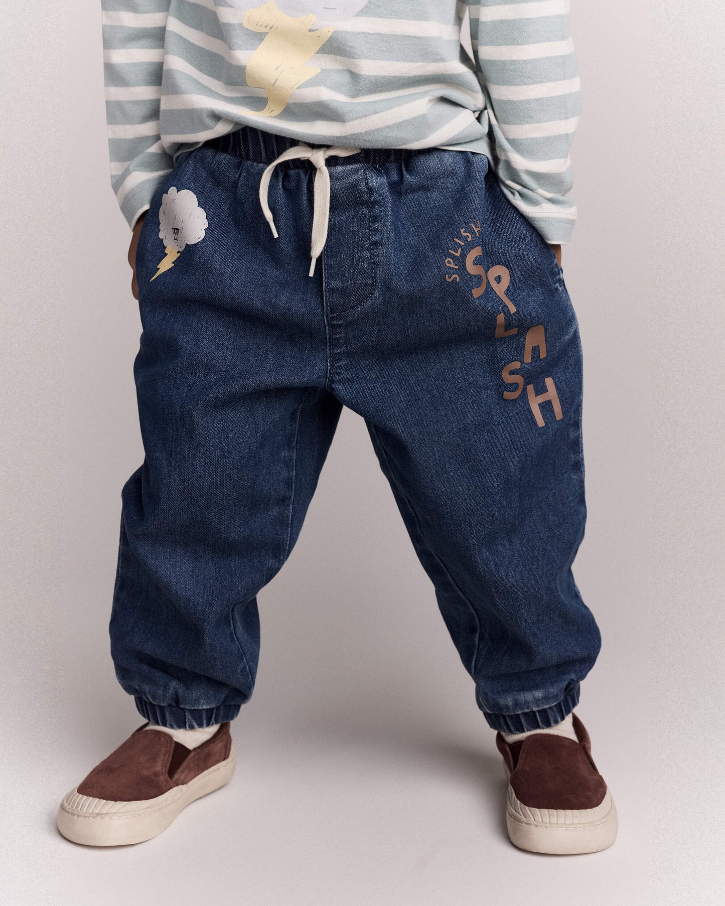 Carter's Toddler 'Splish, Splash' Cins Jogger Şalvarı - Mavi
