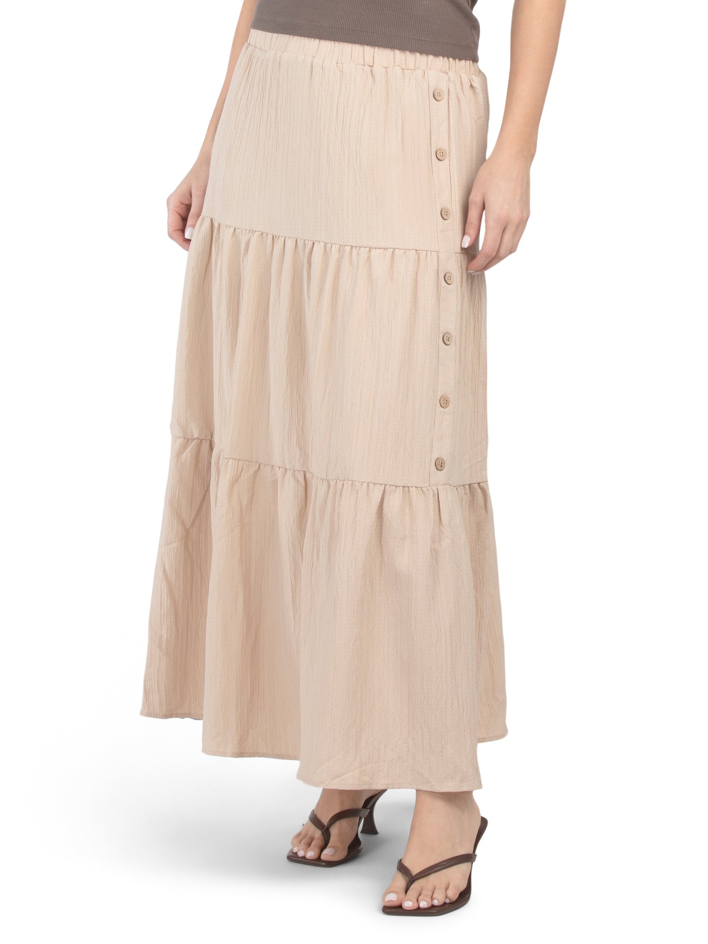 LIV LOS ANGELES Düymə Detaylı Maxi Ətək