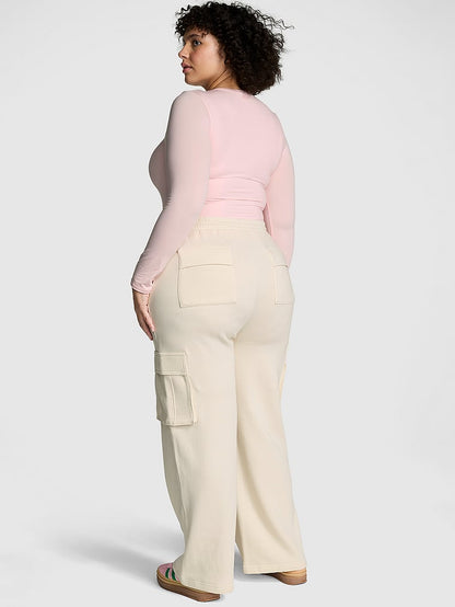 PINK Campus Fleece™ Geniş Şalvar Tərkibli Çalışma Geyimi