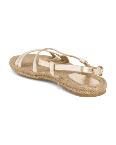 LK BENNETT İspaniyada İstehsal Edilmiş Dəri Indie Çox Zolluqlu Espadrille Düz Sandal