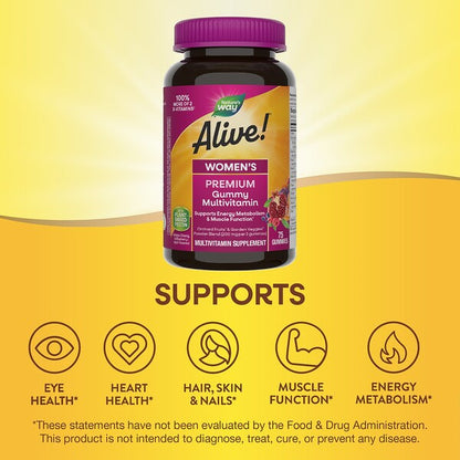 Nature's Way Alive Qadın Premium Qamma Multivitamin Üzüm Gilas Göyçəyin Acai 75 Qamma