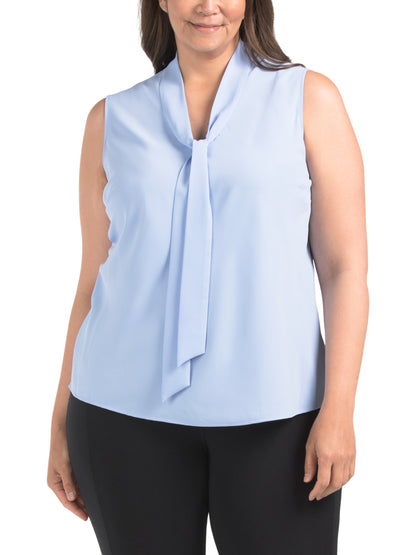KASPER Plus Tie Front Stretch Bluzka