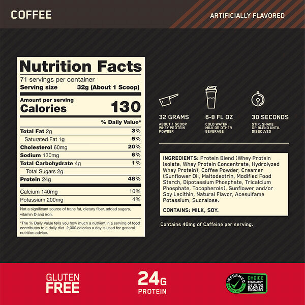 Optimum Nutrition Gold Standard 100 Whey Protein Qəhvə 5 Lb 2.27 Kg