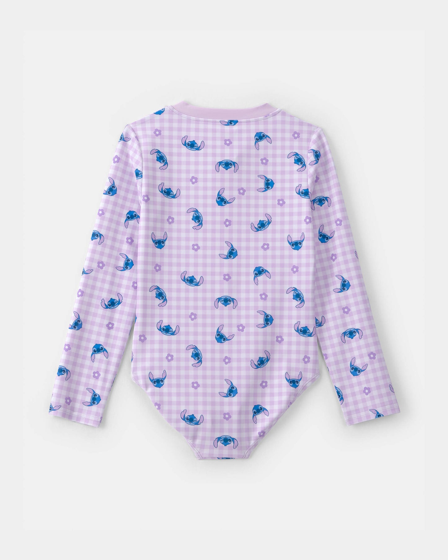 Carter's Qız Disney© Lilo & Stitch Kareli 1 Parçalı Rashguard Geyim - Bənövşəyi/Mavi