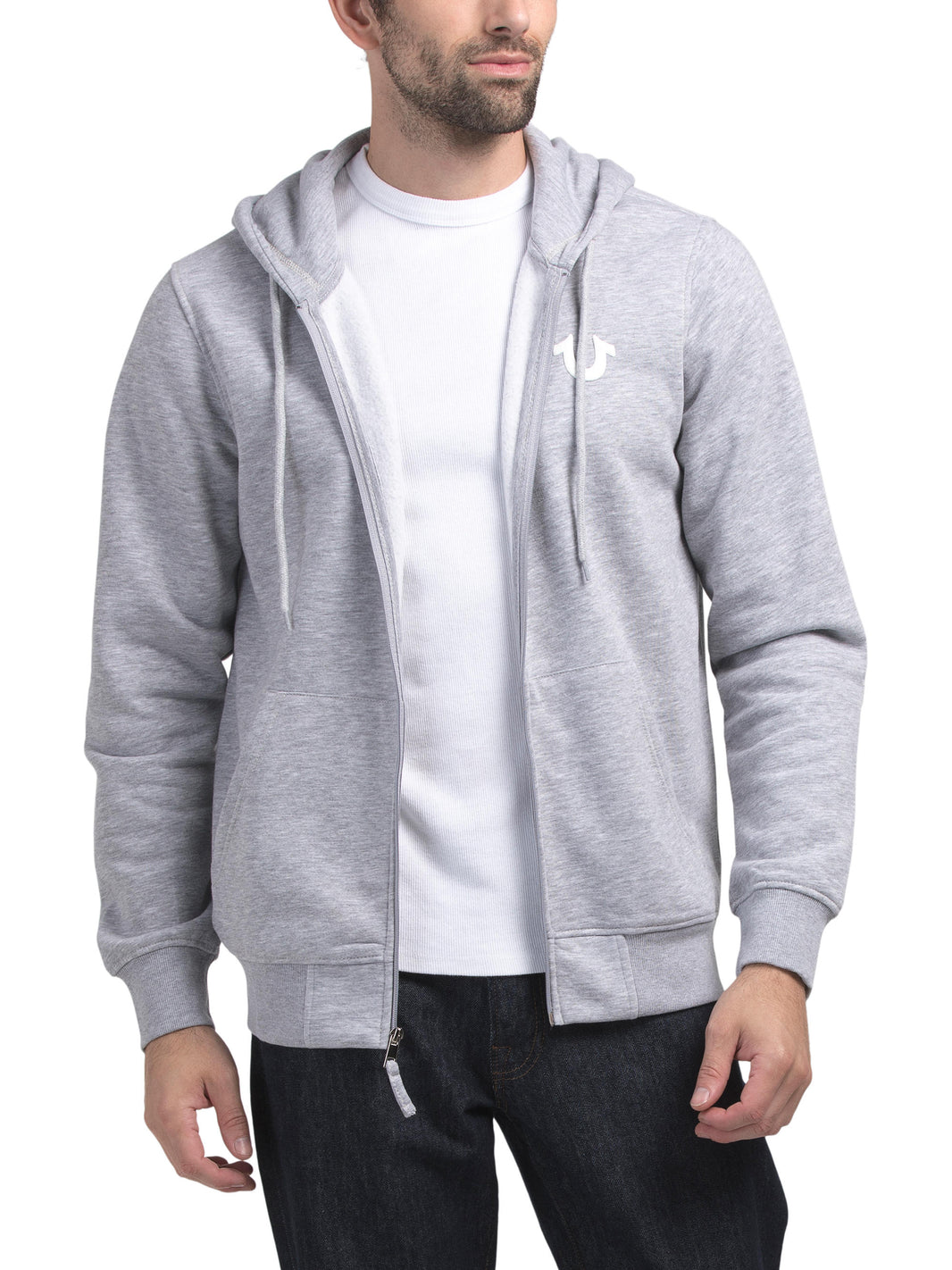 TRUE RELIGION Buddha Logo Seal Zip Huddi