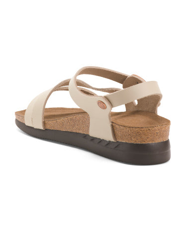 AEROTHOTIC Leather Ares Comfort Wedge Sandals With Antimicrobial Lining
