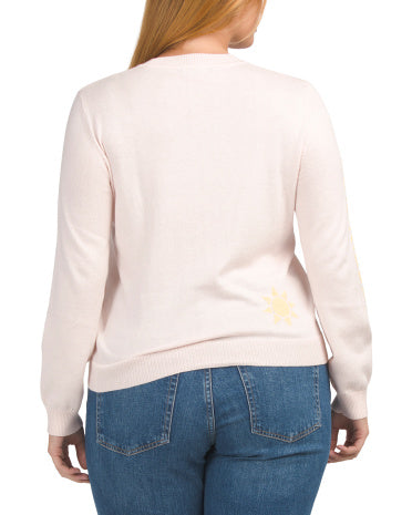ALASHAN CASHMERE Kaşmir Qarışığı Günəş Toxunuşu Kollu Intarsia Sviter