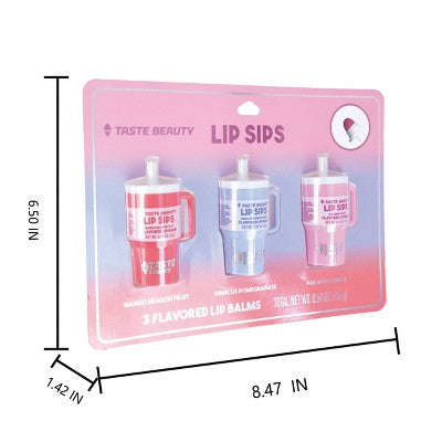 Taste Beauty Lip Balm Tumblers - 3pk: Nemləndiricı, Şəffaf Balm YoxYox